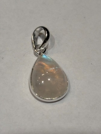 Regnbue månestein i 925 sølv, str. 15x10mm