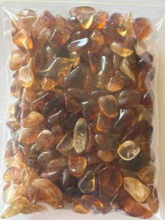 100 grams poser med citrin madeira, str ca 0,5cm, varmebehandlet.
