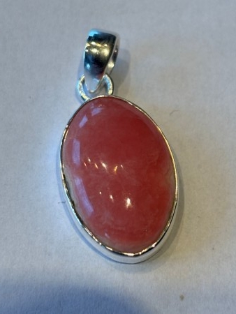 Flott Rhodocrositt i 925 sølv, str.25x16mm