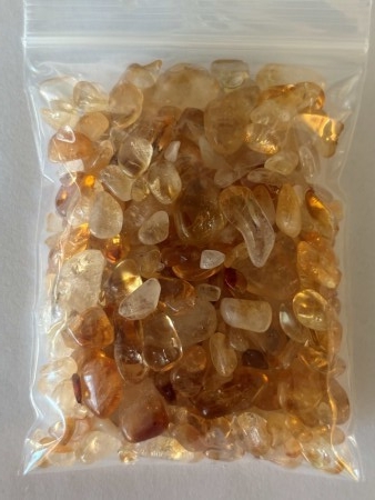 100 grams poser med citrin ( varmebehandlet ) str. ca 0,5 cm