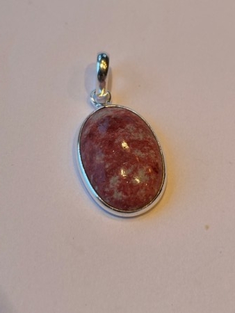 Thulitt i 925 sølv, str. 20x14mm